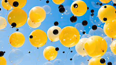 contrast yellow and black balloonsの素材