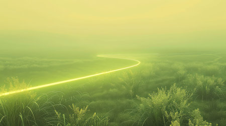 green neon light lineの素材