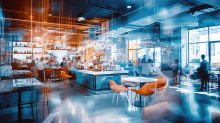 customers blurred blueprint interiorの素材
