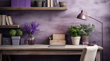 office desk purpleの素材