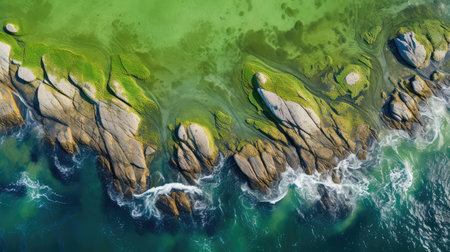 vibrant seaweed top viewの素材