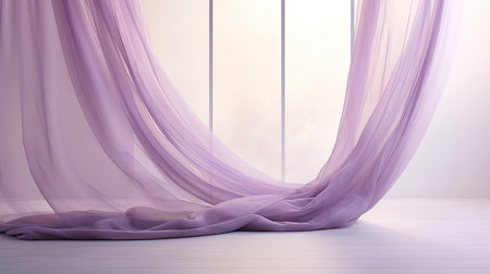 sheer curtain purpleの素材