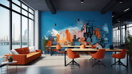 creative office interior wallの素材