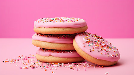 sugar sprinkles pink backgroundの素材