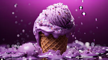 waffle purple ice creamの素材