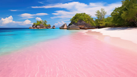 waters pink beach indonesiaの素材
