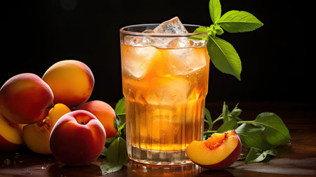 refreshing summer peach fruitの素材