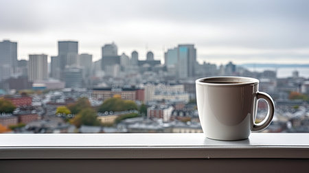 cityscape grey coffee cupの素材