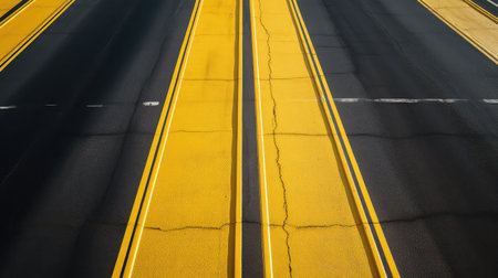 perspective road yellow linesの素材