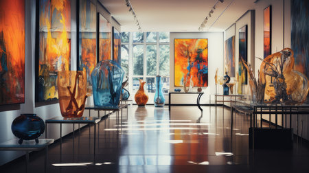 colorful blurred showcase interior luxuryの素材
