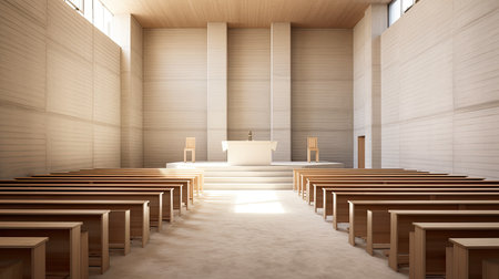 serene church building interiorの素材