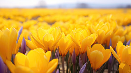 springtime yellow crocusの素材