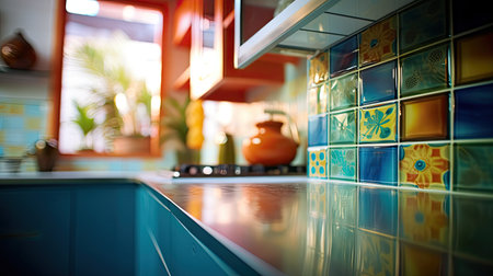 photograph blurred house interior kitchenの素材