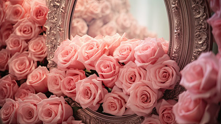 romantic pink rose frameの素材