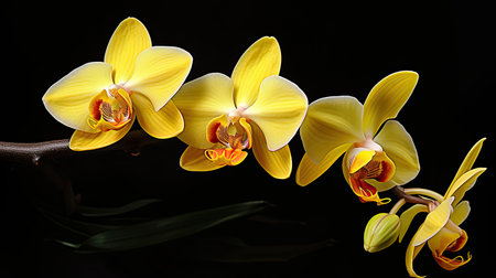 graceful yellow orchidの素材