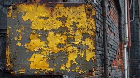 metal rusty yellow signの素材