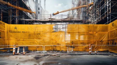 scaffolding yellow tapeの素材