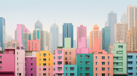 cityscape pastel shapesの素材