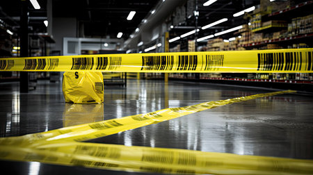 barrier yellow and black warningの素材