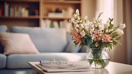 cozy blurred residential home interiorの素材