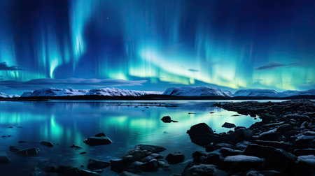 breathtaking northern lights blueの素材