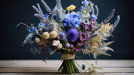 thistles blue flower bouquetの素材