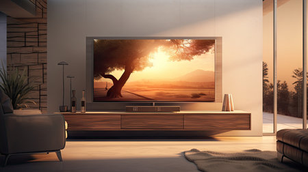 photograph blurred interior tvの素材