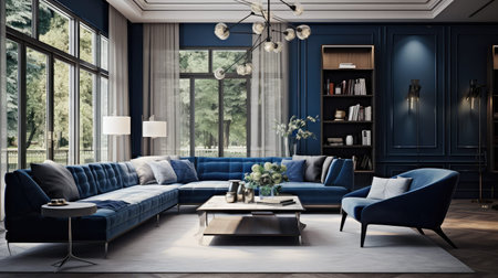 navy blue living roomの素材