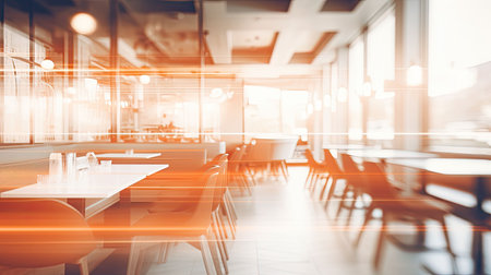 design blurred restaurant interior set illustrationの素材