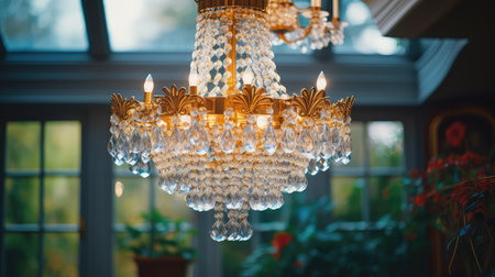 glamour blurred chandelier home interiorの素材