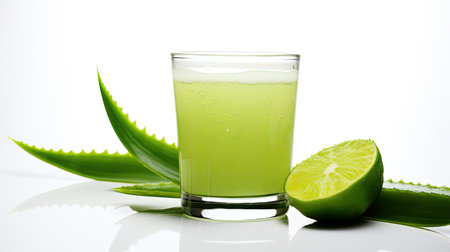 juice aloe vera plant isolatedの素材