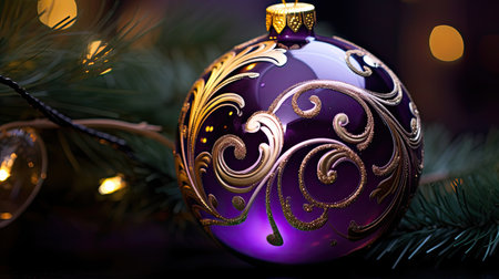 finish christmas ornaments purpleの素材