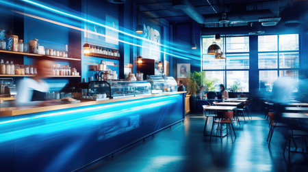 walls blurred blue interiorの素材