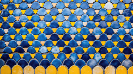 tiles blue and yellow patternの素材