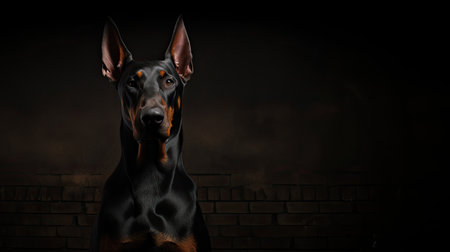 head doberman dark backgroundの素材