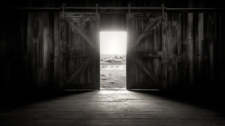 tones blurred barn door interiorの素材