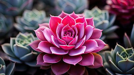 plants pink succulentの素材