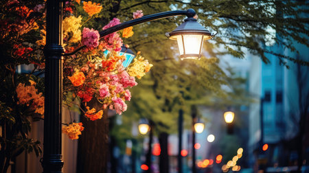 colorful busy street lightの素材