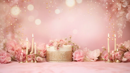 soft birthday background pinkの素材