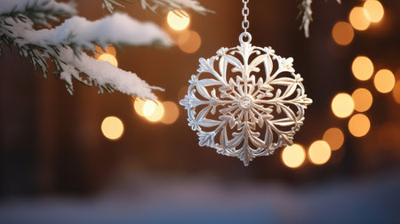 delicate silver christmas ornamentの素材