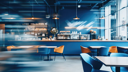 vibrant blurred blue interiorの素材