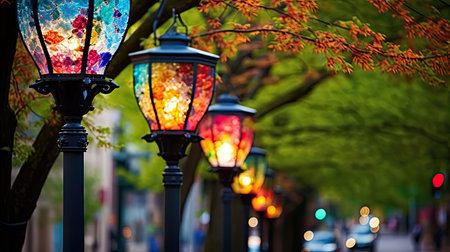 decorations busy street lightの素材