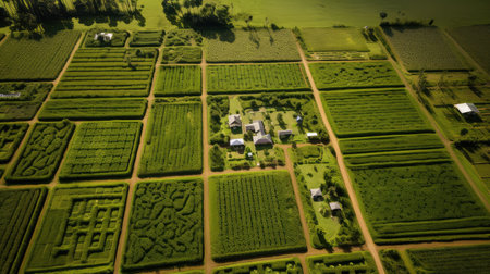 aerial plantation oranic farmの素材