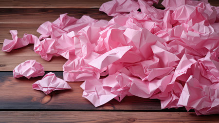 pile pink crumpled paperの素材