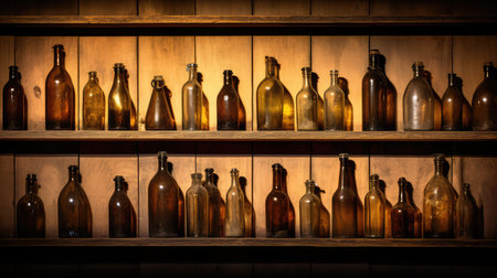glass old brown bottleの素材