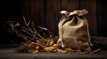 wooden brown bag textureの素材