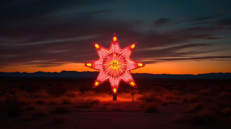 landscape retro neon sunの素材