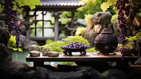 garden japan grape backgroundの素材