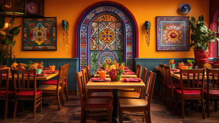 restaurant vibrant interiorの素材