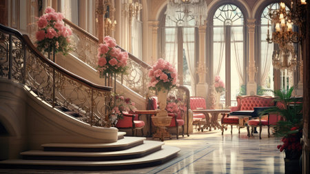 lobby blurred stylish interiorの素材